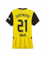 Borussia Dortmund Donyell Malen #21 Domácí Dres pro Dámské 2024-25 Krátký Rukáv